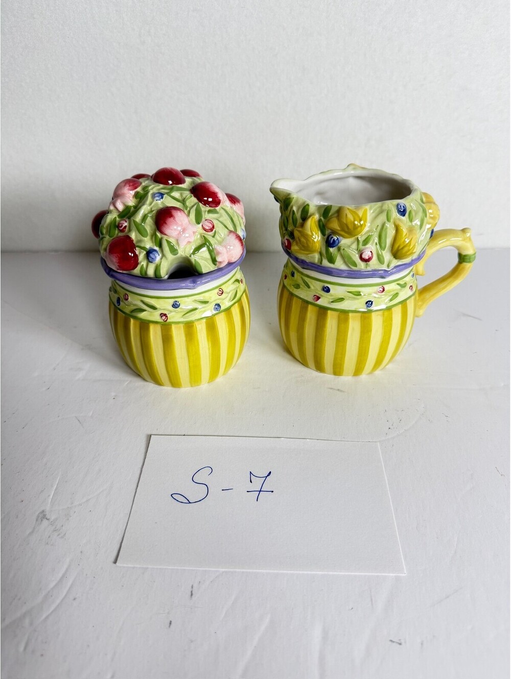 Studio Nova Provence Garden Creamer & Sugar Bowl Set KT436 Yellow Fruit S-7